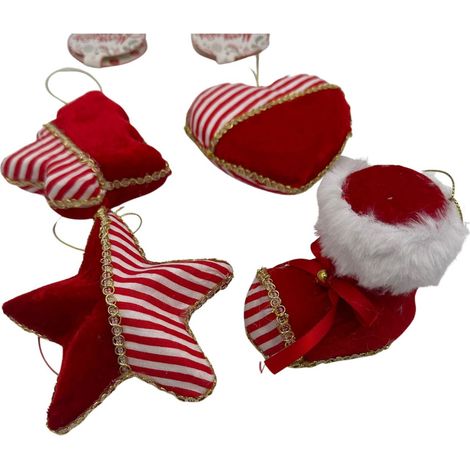 PENDENTE SOGGETTI NATALIZI ROSSO ASSORTITO 4 VARIANTI (1 PEZZO, INVIO CASUALE)