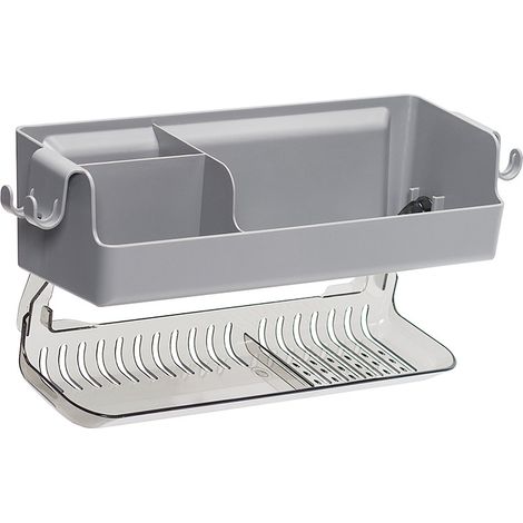 ÉTagèRe de Salle de Bain PerçAge éTagèRes Murales de Cuisine Porte-Serviettes Support Organisateur de Douche Porte-Brosse à Dents Accessoires de Salle de Bain(gris clair) (1/5)
