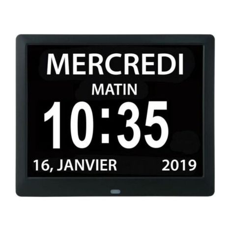 QORVA-LaBlanc - Horloge calendrier numérique One Piece 7 pouces avec date et heure, horloge Alzheimer pour parents, machine de rappel de médicaments pour grands-parents et enfants,noir,204 x 143 x 24m (1/4)