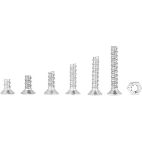 Satz mit 180 gefrästen M4-Sechskantschrauben aus Edelstahl mit Muttern, Exportqualität. (1/5)