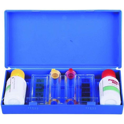 Linxor – Trousse d'analyse liquide pour pH et chlore – Testeur de piscine avec plage de mesure 0.2-3.0 pour chlore et 6.8-8.2 pour pH