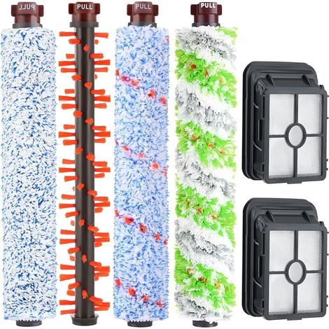Accessoire de filtre en rouleau de brosse 4 pièces compatible avec Bissell Crosswave 17132, 2225N, 2582N, 25821, 2519, 1785, série 1926, brosse de surface Milti 3 en 1 1868F et filtre à vide 1866 pour (1/5)