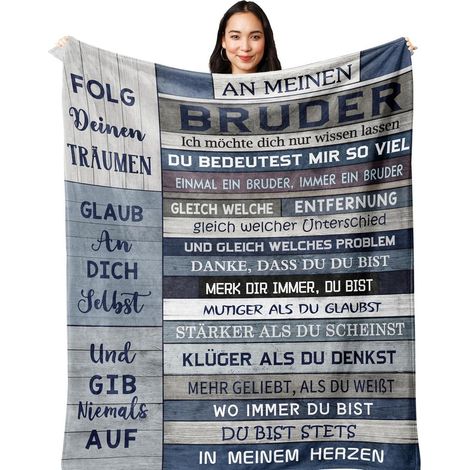 Decke Bruder Geschenk Geburtstag 150x130cm 130X150CM Bruder (1/5)