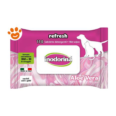 Inodorina Dog/Cat Refresh Aloe Vera - Inodorina Dog/Cat Refresh Aloe Vera - Confezione Da 110 Pezzi