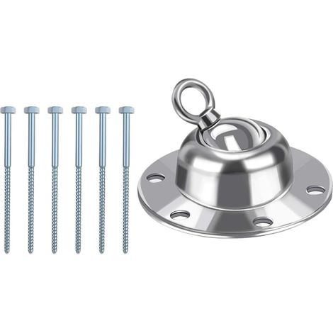 Piquet Rotatif Robuste pour Chien en Métal 1 Ancrage et 6 Piquets Longs, Résistant la Rouille, Fixation Sol pour Activités Plein Air, Jardin et Camping (1/5)