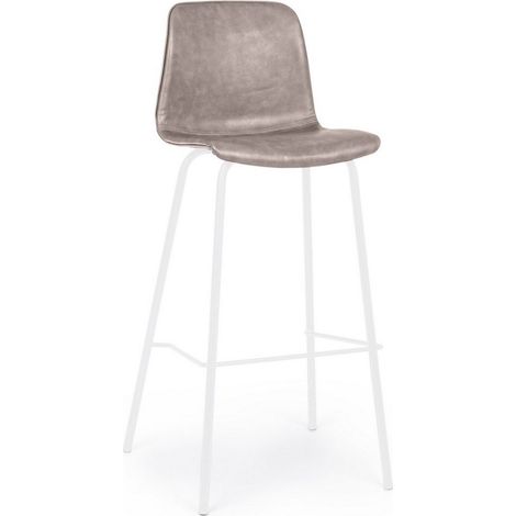 Sgabello bar ecopelle beige Kyra cm 39 x 44 x 103,5 (1/5)