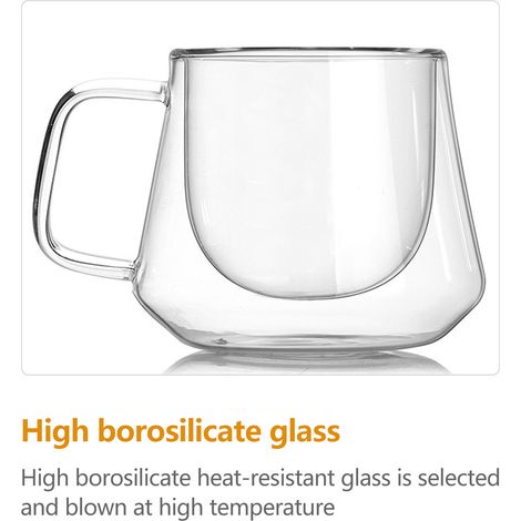 Lot de 2 tasses à eau en verre, multifonctionnelles, grande capacité, transparentes et sûres, à double paroi pour la maison (1/5)