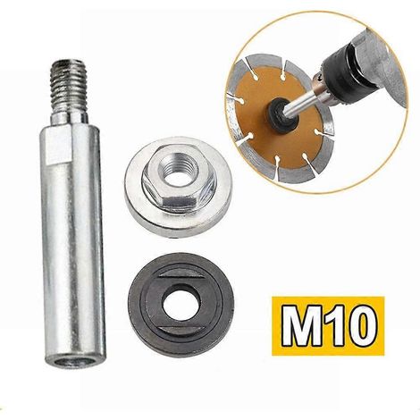 Lot de 3 rallonges de bielle pour meuleuse d'angle, adaptateur fileté M10 de 80 mm, pour le meulage des joints de disques de polissage. (1/5)