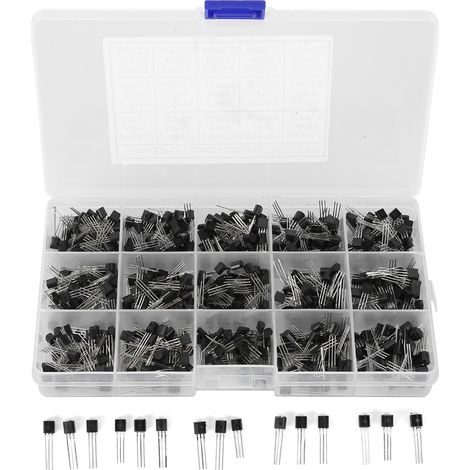 Kit d'assortiment de Transistors 600 pièces NPN TO-92 PNP 2N2222-S9018 Transistor à prise droite
