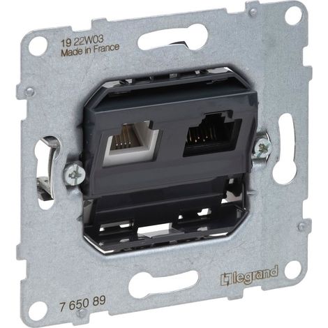 Legrand Datendose SEANO RJ11+RJ45 Kat. 6 UTP, Unterputz, 72,9x72,9x36mm, 765089 (1/3)