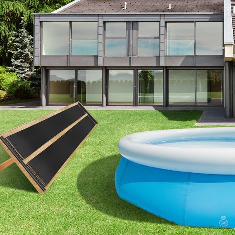 Solaire Chauffage de Piscine 2 Panneaux Chauffage Solaire Collecteur en Matériau PE Résistant aux Intempéries CW2074 Maison Chic