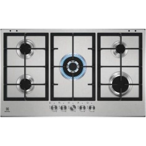 Electrolux – Plaque de cuisson gaz 90 cm 5 foyers – Brûleurs SpeedBurner pour cuisson rapide – Gril en fonte pour finition professionnelle (1/2)