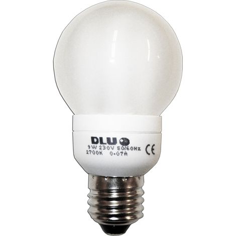 Luz DLU Lámpara Electrónica Esférica 230V E27 9W Cálida FLS84040