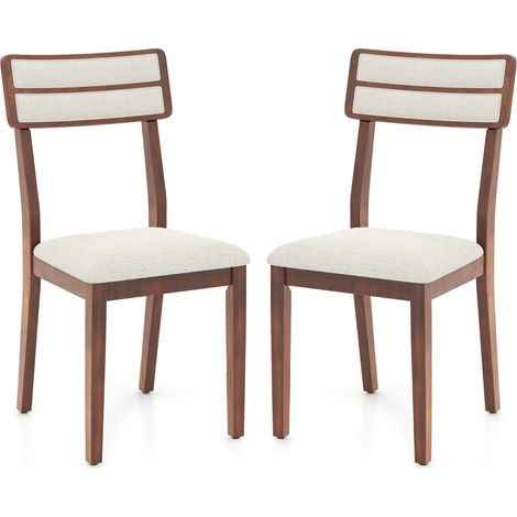 Set di 2 sedie da pranzo moderne 45 x 51 x 89 cm imbottitura comoda stile contemporaneo lino beige 200012436