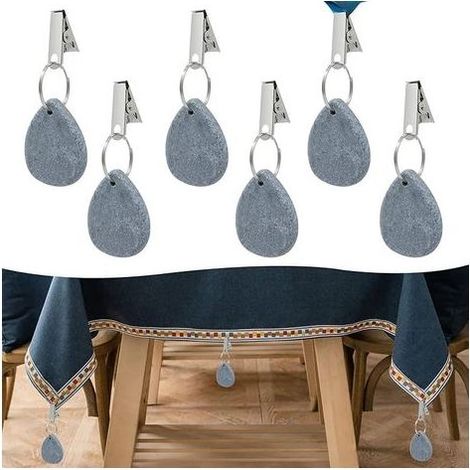 6 Pcs Poids pour Nappe Exterieur,Poids de Nappe de Table Exterieur,Poids de Nappe,Pinces à Nappe en Marbre pour Nappe Exterieur pour extérieur, Jardin, fête, Piqu Nique