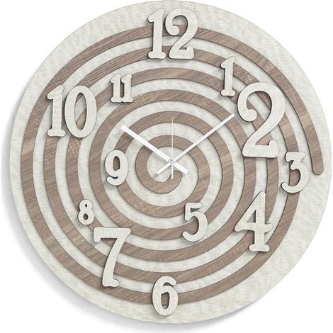 Orologio da parete rotondo D30 cm in legno laminato TRS - SPIRALE