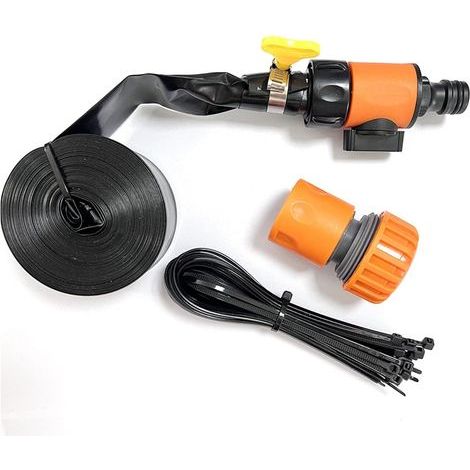 Kit d'irrigation, longueur 8 m x 10 m, système d'irrigation goutte à goutte, pour pots, serres, potagers et espaces extérieurs, couleur orange.-AquaForge (1/5)