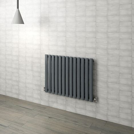 Oval Column Radiator 600x767mm Anthracite Horizontal Radiator Single Modern Central Heating Radiators (1/5)