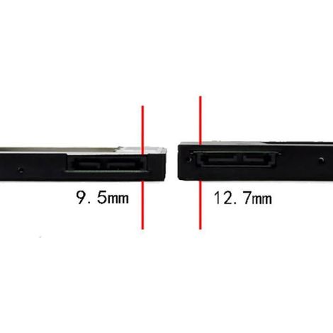 Caddy disque dur optique - Universal - 12.7mm - SATA 2 - SSD/HDD - Aluminium léger (1/4)