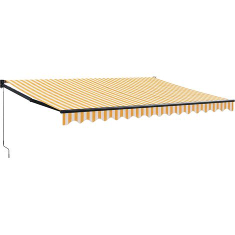 Maison Exclusive - Markise Einziehbar Gelb und Weiß 4,5x3 m Stoff