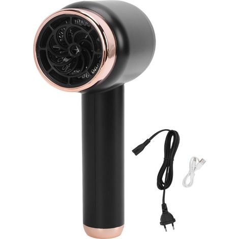 1000-W-Akku-Haartrockner mit Ionen-Technologie, Hochgeschwindigkeits-Heiß- und Kaltluftfunktion, USB-Anschluss, für Reisen und Zuhause, EU-Stecker 220 V (1/5)