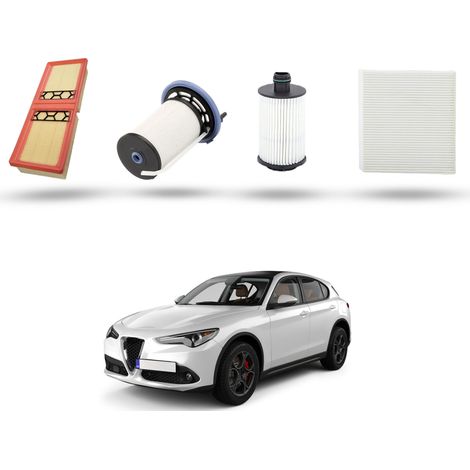 Kit Tagliando 4 filtri compatibile con Alfa Romeo Stelvio (949) 2.2 d 118kw 2016 (1/5)