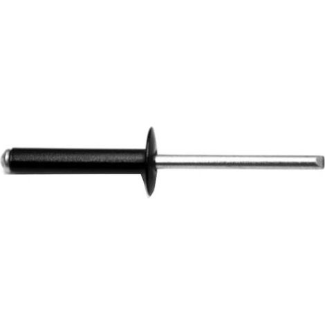 500 Rivets Aveugles Tête Large GORIVET ALX 4.8 x 12 mm - Aluminium/Acier Noir - D-Work
