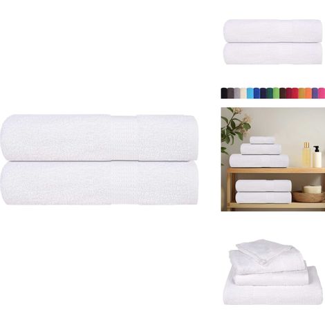 Duschtücher 2 Stk. Weiß 70x140 cm 360 g/m² 100% Baumwolle - Duschtuch - Duschtücher - Handtuch - Badetuch (1/5)