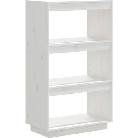 Bibliothèque-Cloison Blanc 60x35x103 Bois de pin massif (1/5)