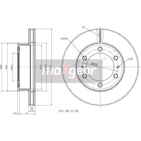 MAXGEAR 19-2350 Disque de frein TOYOTA HILUX 43512-0K060 (1/3)