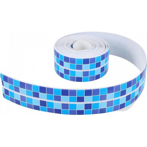 Ruban adhésif étanche bleu 3,8 x 320 cm, autocollant décoratif flexible et anti-fuite pour éviers et coins de murs, pour cuisine et salle de bain (1/5)