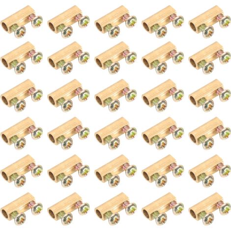 12.3x4.5x5.5mm Terminal Nut Wire Connectors 30pcs 10A Brass Circuit Connection Wiring Quick Connect Kit with Screws, Brass Tone à écrou de borne, 10 à, kit de connexion rapide de câblage de raccordem (1/5)
