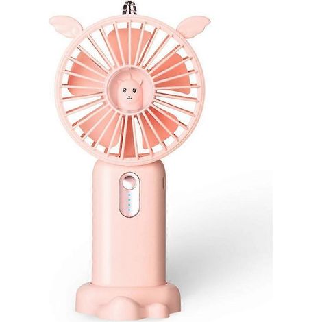 LYERCW -Ventilateur portable, ventilateur de bureau USB, pour les voyages, le bureau, la maison - Rose