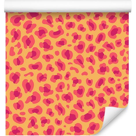 Papier peint effet cuir rose, orange, pêche et corail 50x1000 cm (1/4)