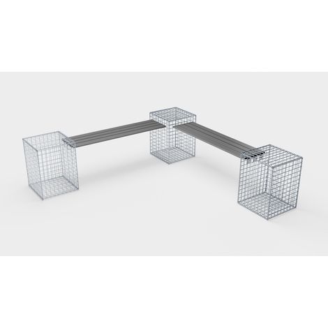 Gabiondeco - Banc de jardin 3 fourches en spirale - 205 x 60 x 40 cm (L x H x P) MW 5 x 5 cm. avec revàªtement recyclà© en anthracite - Made in Germany (1/5)
