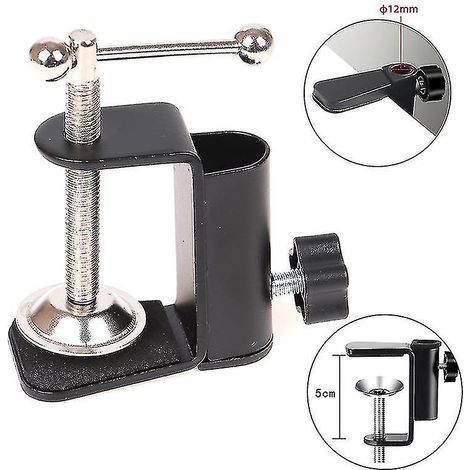 Support de lampe de bureau à pince avec fixation pour pied de micro, fixations et tuyau de base pour support de micro à bras articulé (1/4)