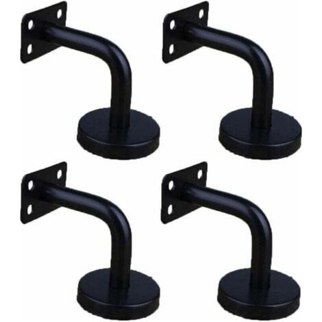 Lot de 4 supports de main courante en acier inoxydable pour montage mural Supports de rampe d'escalier pour garde-corps Supports muraux de rampe d'escalier (feuille plate 60 x 60 mm), (1/5)