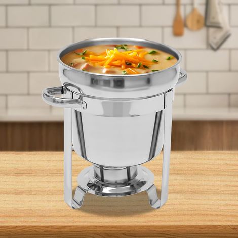 Cuisinière à soupe de grande capacité 7L, poêle à soupe ronde en acier inoxydable avec réservoir et couvercle - idéal pour les buffets, les repas et les événements (1/5)