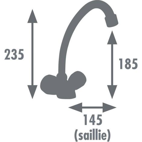 Mélangeur Lavabo - Bec Mobile en Laiton Chromé - Hauteur 242 mm - Saillie 155 mm - Pour Salle De Bain (1/3)
