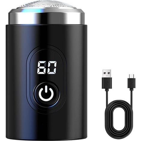 Mini Rasoir Electrique, USB Rechargeable Shaver avec Affichage LED, Mini Shave Rasoir Electrique Portable, Rasoir Etanche Rechargeable par USB, Mini Electric Shaver Homme Femme, Taille de Poch (1/5)