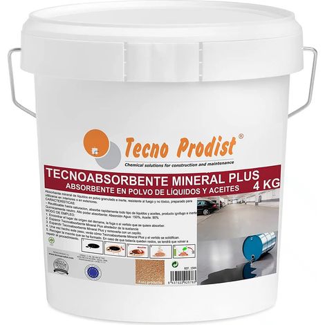 TECNO PRODIST Tecno Absorbente Mineral Plus - Control de Derrames, Absorción de Líquidos