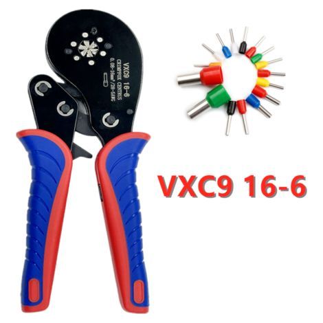 Crimpzange – Aderendhülsen 0,5 bis 16 mm² – Sechskantprofil – Für Elektriker – 1 Stück (1/5)