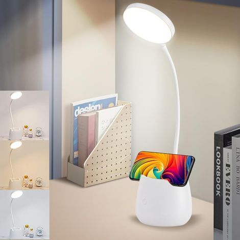 LED desk lamp, Dimmable, Touch sensor, Flexible arm, Phone holder, Children's room (1/5)