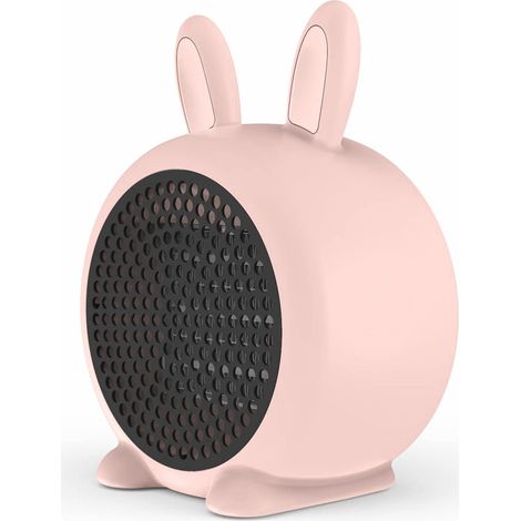 Radiateur soufflant électrique d'ambiance Mini Interrupteur à bascule et capteur de protection contre la surchauffe 800 W Rose (1/4)
