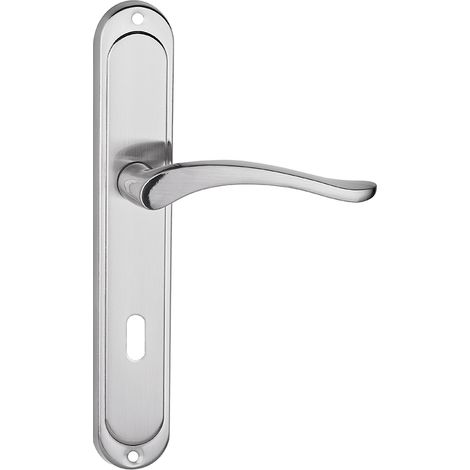Maniglia per porta Nicole 72 in nichel spazzolato con chiave VN7KN