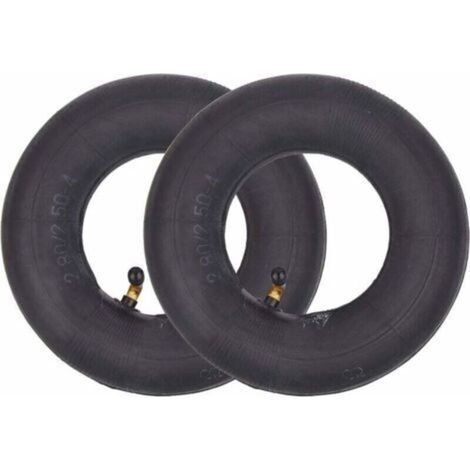 Lot de 2 Chambres à Air Tige Valve Pliée TR87 2.80/2.50-4 Remplacement pour Diables Chariots Tondeuses Brouettes Scooters - KZQ