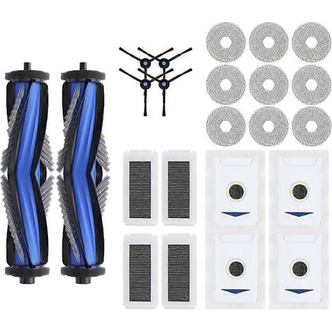 Accessoires pour aspirateur robot Ecovacs Debot N30 Omni / N30 Pro Omni : brosse principale, filtre HEPA, chiffon, sac à poussière (kit de pièces détachées). (1/5)