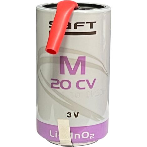 Batteria  SAFT size D torcia Li-MnO2 M20CV 3V 12,5Ah con terminali a saldare