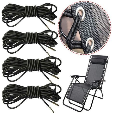 Corde Remplacement élastiques 4pcs, Corde Elastique, Convient pour Transat Jardin Exterieur Fauteuil Jardin Exterieur Chaises Longues De Jardin Chaises De Plage Patio Et Autres Chaises (1/4)
