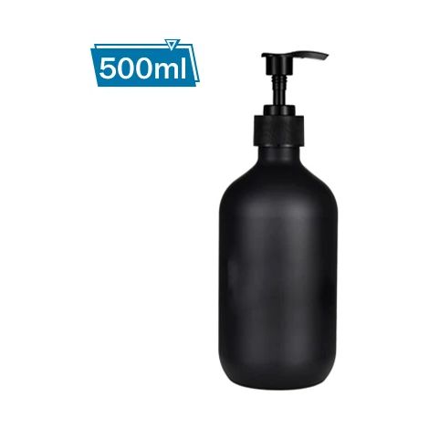 Étiquettes autocollantes (noires) pour salle de bain : étiquette amovible et imperméable pour distributeur de shampoing, gel douche et savon à vaisselle. (1/5)